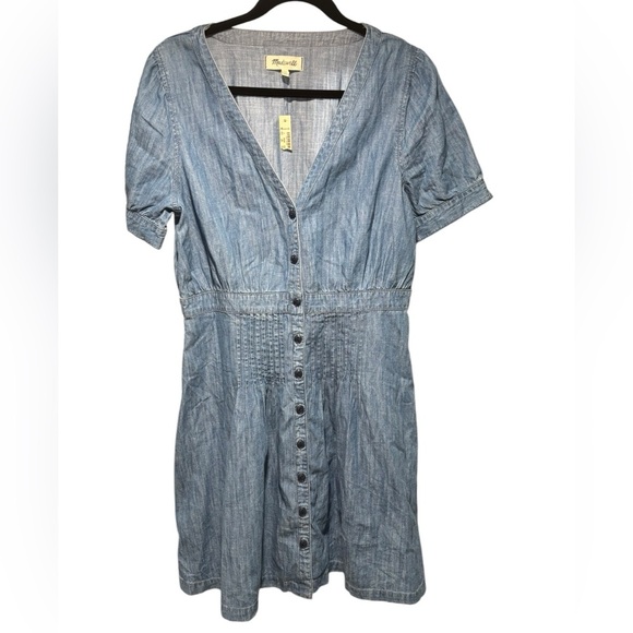 Madewell Blue Puff Sleeve Sundress - Picture 2 of 7